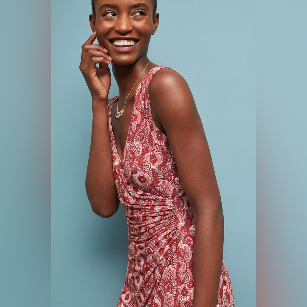 Anthropologie Maeve Yvette Ruched Dress - Picture 4 of 11